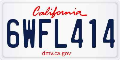 CA license plate 6WFL414