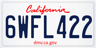 CA license plate 6WFL422