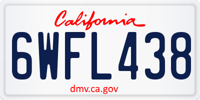 CA license plate 6WFL438