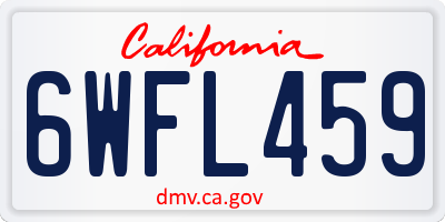 CA license plate 6WFL459
