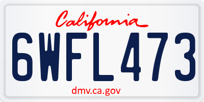CA license plate 6WFL473