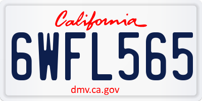 CA license plate 6WFL565