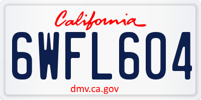 CA license plate 6WFL604