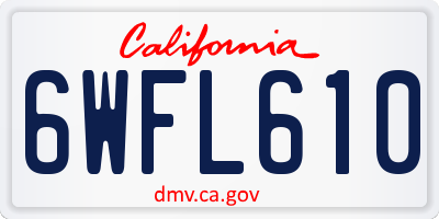 CA license plate 6WFL610