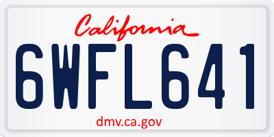 CA license plate 6WFL641