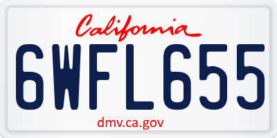 CA license plate 6WFL655