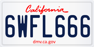 CA license plate 6WFL666