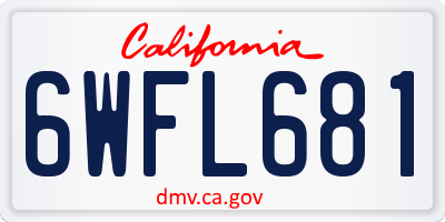CA license plate 6WFL681