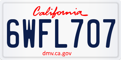 CA license plate 6WFL707