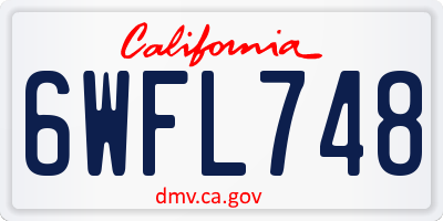CA license plate 6WFL748