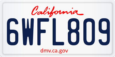 CA license plate 6WFL809