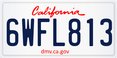 CA license plate 6WFL813