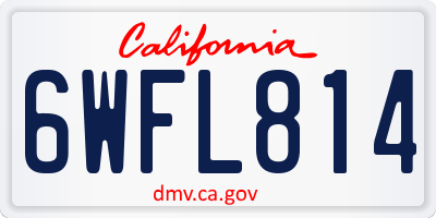 CA license plate 6WFL814