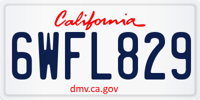 CA license plate 6WFL829