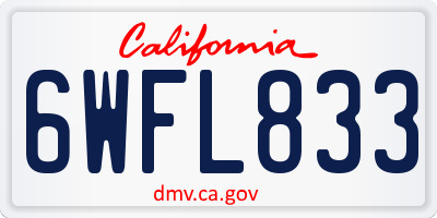 CA license plate 6WFL833