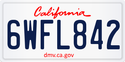CA license plate 6WFL842