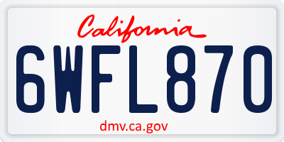 CA license plate 6WFL870