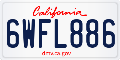 CA license plate 6WFL886