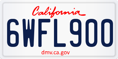 CA license plate 6WFL900
