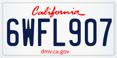 CA license plate 6WFL907