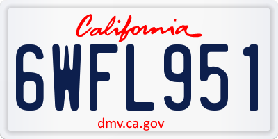 CA license plate 6WFL951