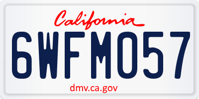 CA license plate 6WFM057