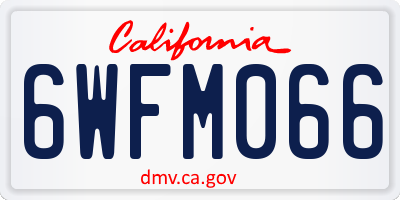CA license plate 6WFM066