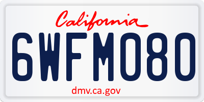 CA license plate 6WFM080