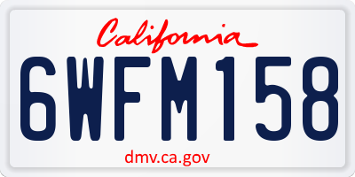 CA license plate 6WFM158
