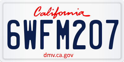 CA license plate 6WFM207