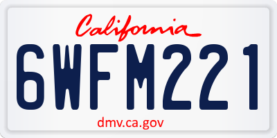 CA license plate 6WFM221