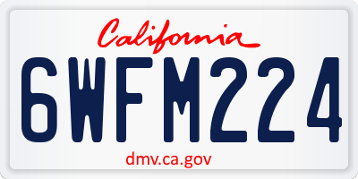 CA license plate 6WFM224
