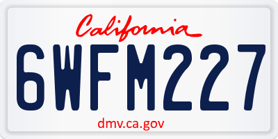 CA license plate 6WFM227