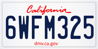 CA license plate 6WFM325