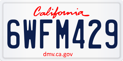 CA license plate 6WFM429