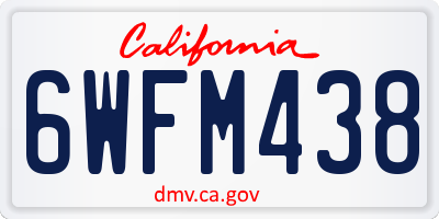 CA license plate 6WFM438