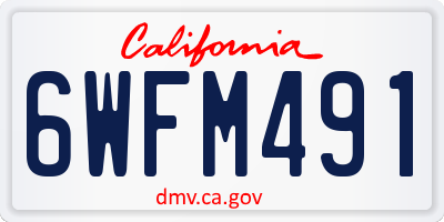 CA license plate 6WFM491