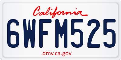 CA license plate 6WFM525