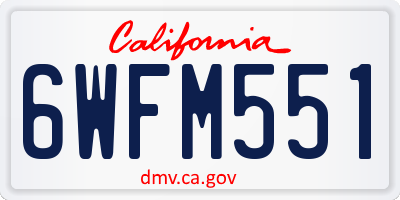 CA license plate 6WFM551