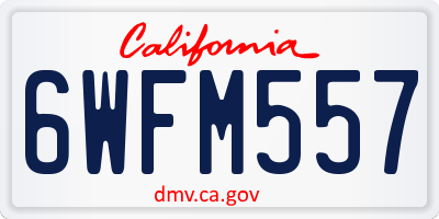 CA license plate 6WFM557