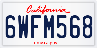 CA license plate 6WFM568