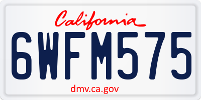 CA license plate 6WFM575