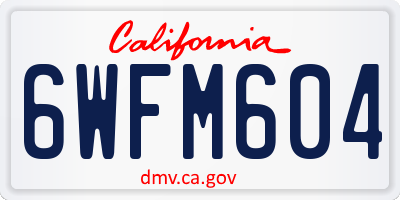 CA license plate 6WFM604