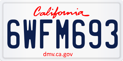CA license plate 6WFM693