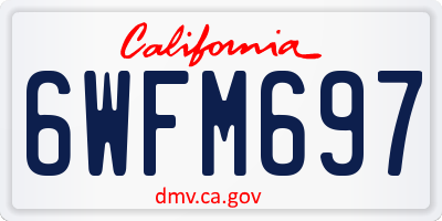 CA license plate 6WFM697
