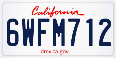 CA license plate 6WFM712