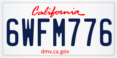 CA license plate 6WFM776