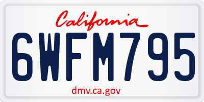 CA license plate 6WFM795