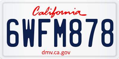 CA license plate 6WFM878