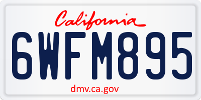 CA license plate 6WFM895